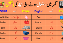 Home Things Vocabulary In English And Urdu With Pictures and simple explanation of all household items.