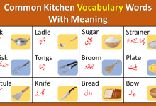 Kitchen Vocabulary With Meaning and simple explanation.