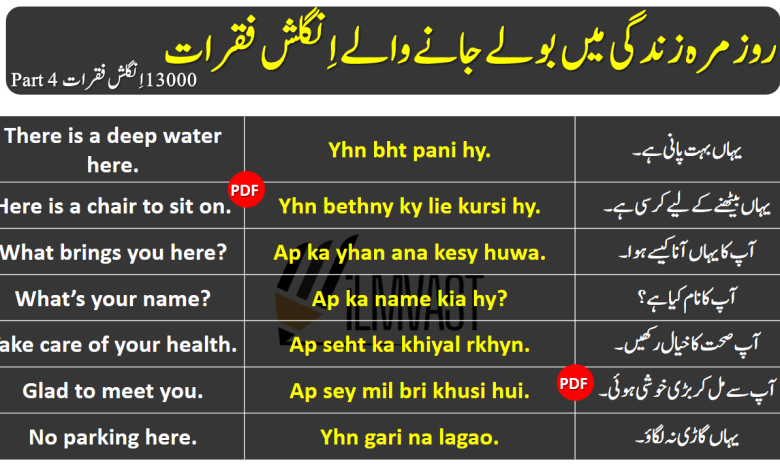 13000 Daily Use English To Urdu Sentences Part 4